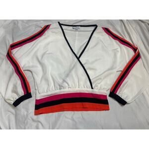 Y2K bebe Off Shoulder Striped Top SZ SM